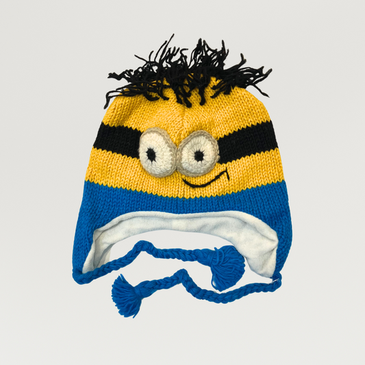 100% Wool Kids Minion Beanie Hat 2yrs - adults