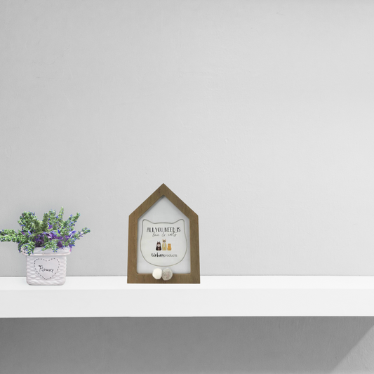 Small Photo Frame Cute Cat Natural Colour