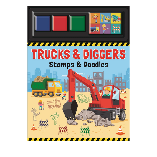 Picture book - Stamp & Doodle - Trucks & Diggers