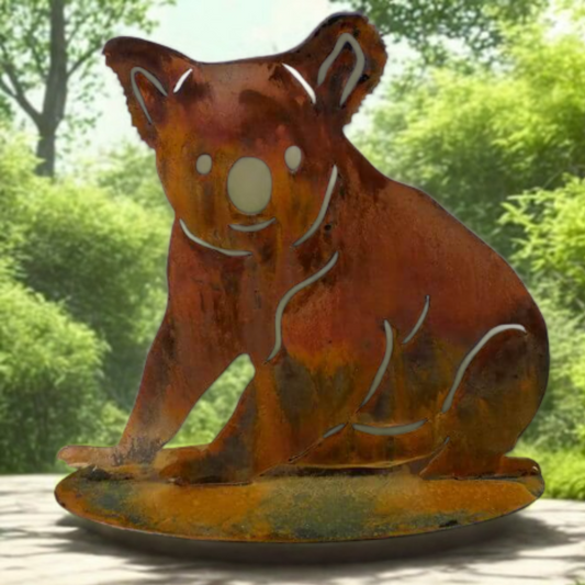 Koala Metal Sculpture on stand - Australian made (Large)