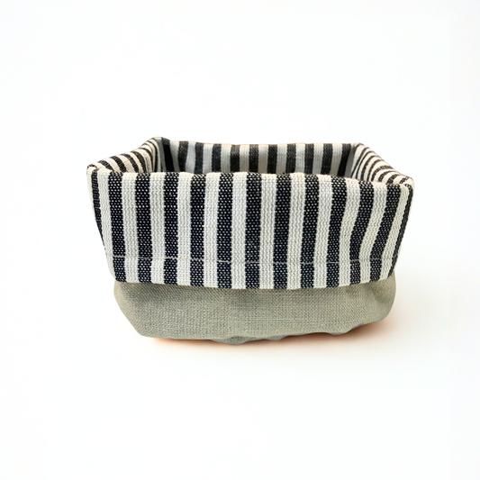 Linen Square Cotton Bowl - Black (Small)