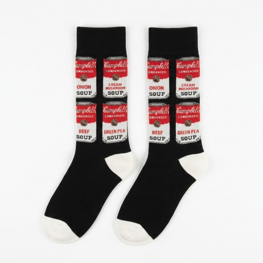 Andy Warhol Soup One Size Socks - Black