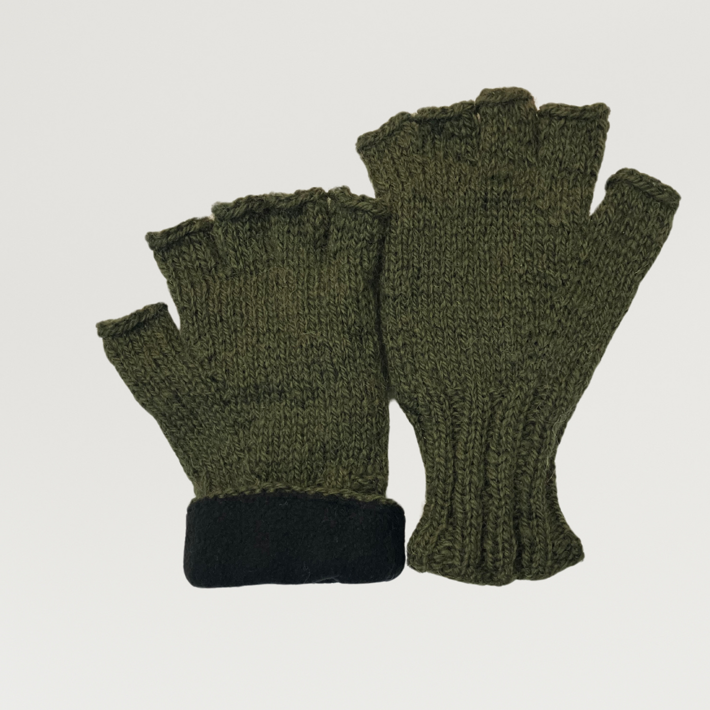 100% Wool Unisex 1/2 Finger Gloves