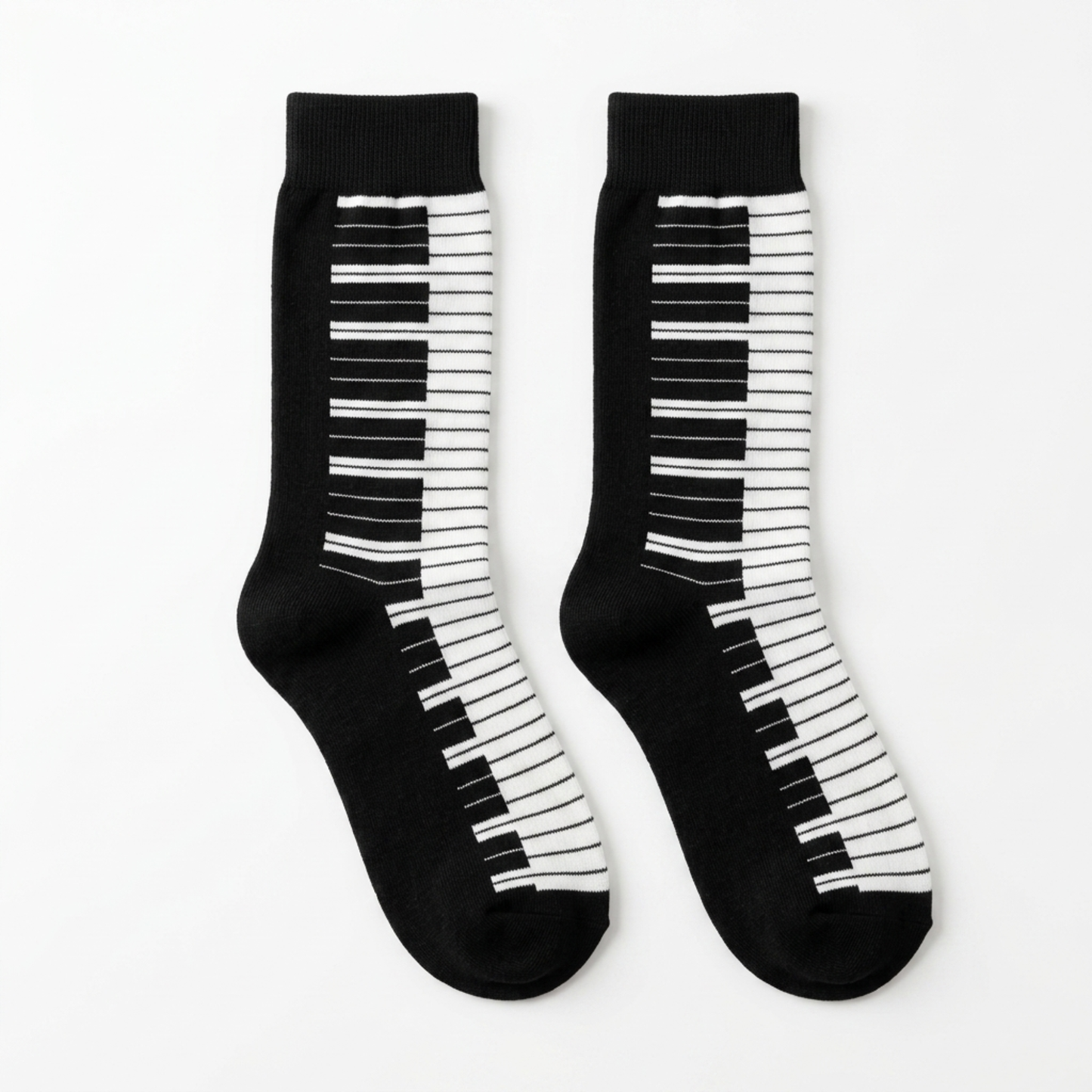 White/Black Piano Socks One Size