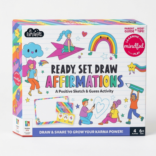 Junior Explorers: Ready, Set, Draw Affirmations Board Game