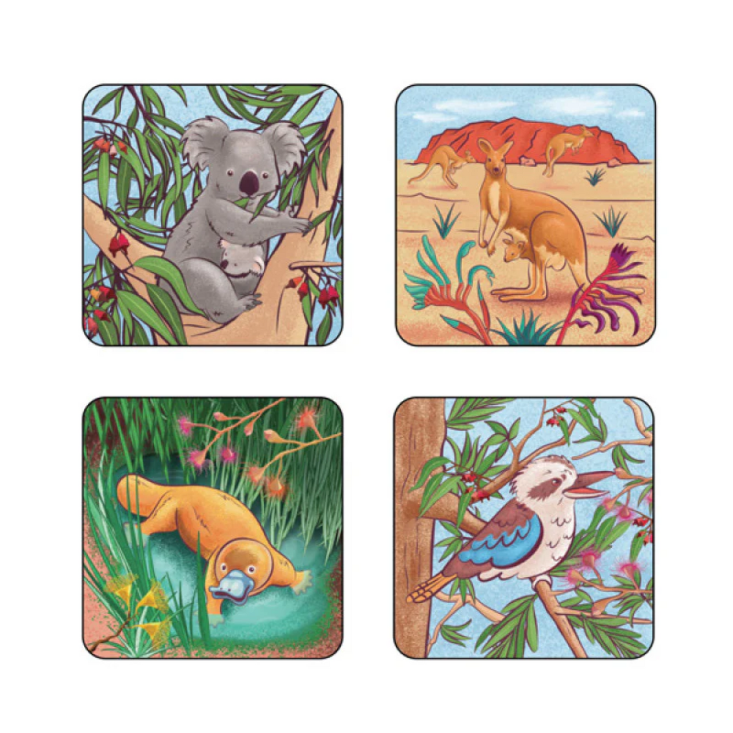 Coaster Set Australiana, 4pc