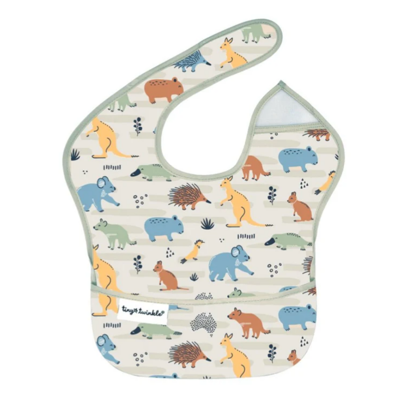 Tiny Twinkle - Aussie Animals Baby Bib - Sage