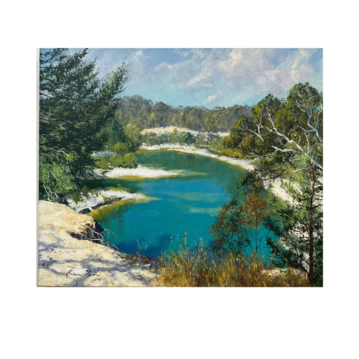 Australian Wall Art - Brian Nash "Creswick Lake" Oil Painting