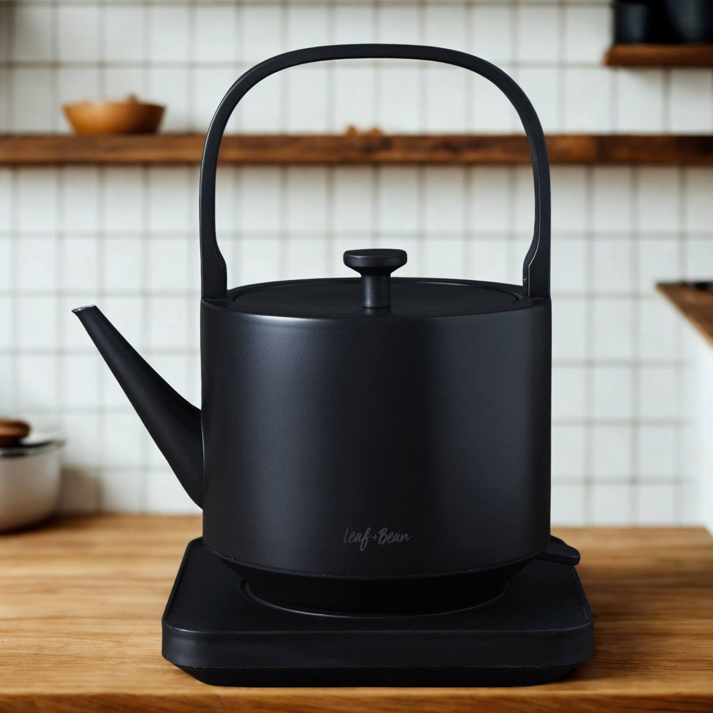 Leaf & Bean Black Electric Kettle 600ml