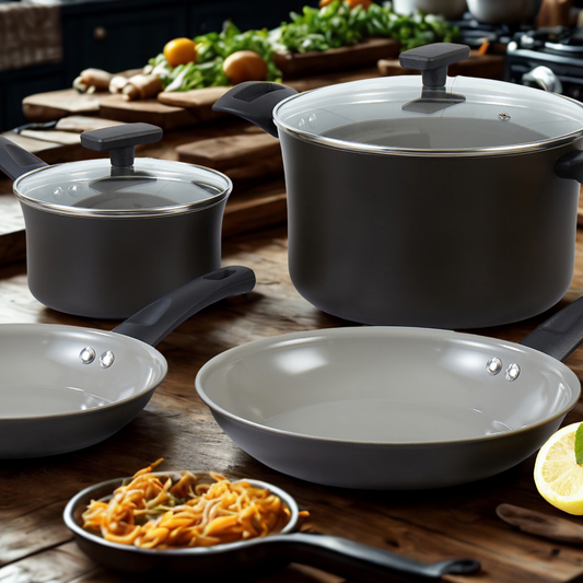 Davis & Waddell Non-Stick Cookware Set 4pcs Recycled Aluminium Pots and Pans