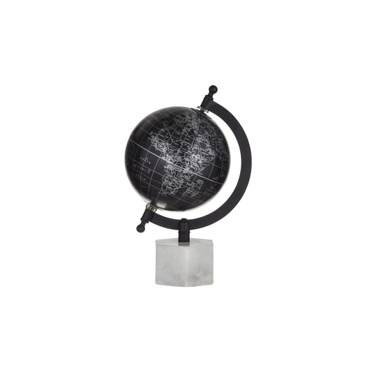 Amalfi Roamer Sculpture Black & White Marble 15x15x29cm