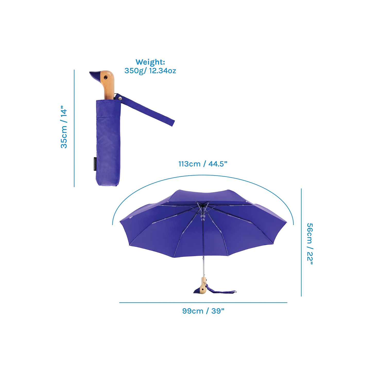 Duck Umbrella Compact – Royal Blue
