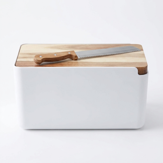 salt&pepper Hudson Bread Bin with Cutting Board Lid