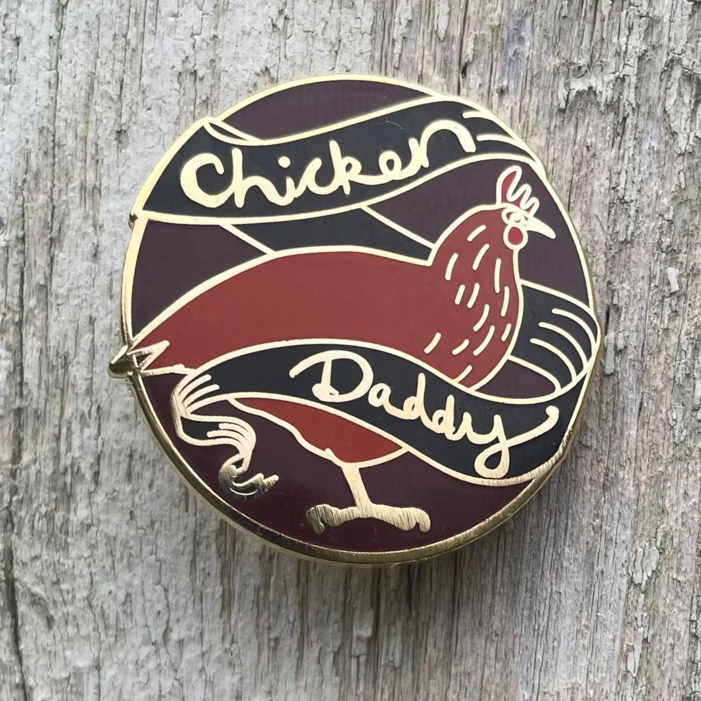 Australian jewellery - 3cm Enamel Pin - Chicken Daddy