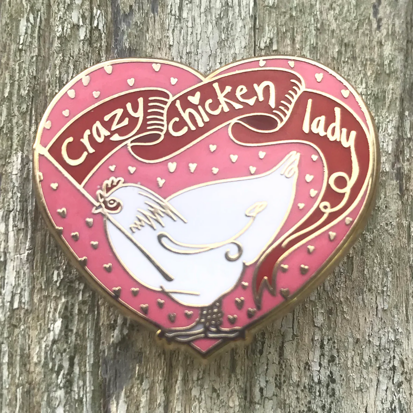 Australian jewellery - Crazy Chicken Lady Enamel Pin