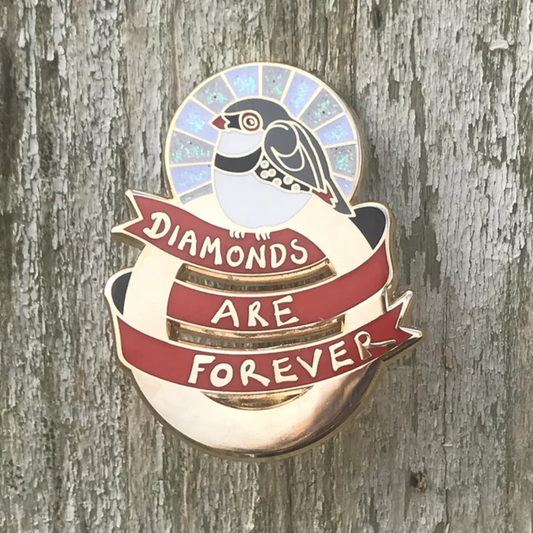 Australian jewellery - Diamond Firetail Bird Enamel Pin