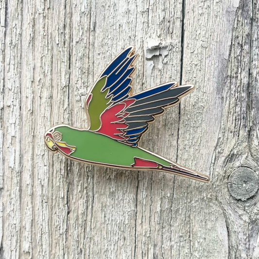 Australian jewellery - 4cm Enamel Pin - Swift Parrot