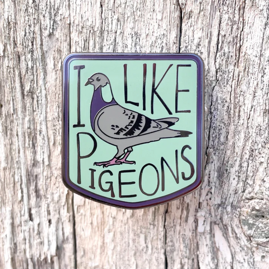 Australian jewellery - 3cm Enamel Pin - I Like Pigeons