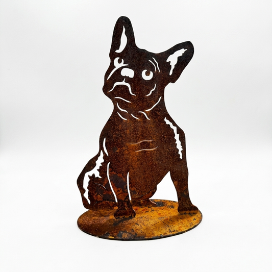 French Bulldog Metal Sculpture on stand - Australian made
