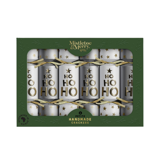 Ho Ho Christmas Crackers/Bon Bons (6) Mistletoe & Merry