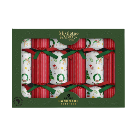 Iconic Christmas Crackers/Bon Bons (6) Mistletoe & Merry