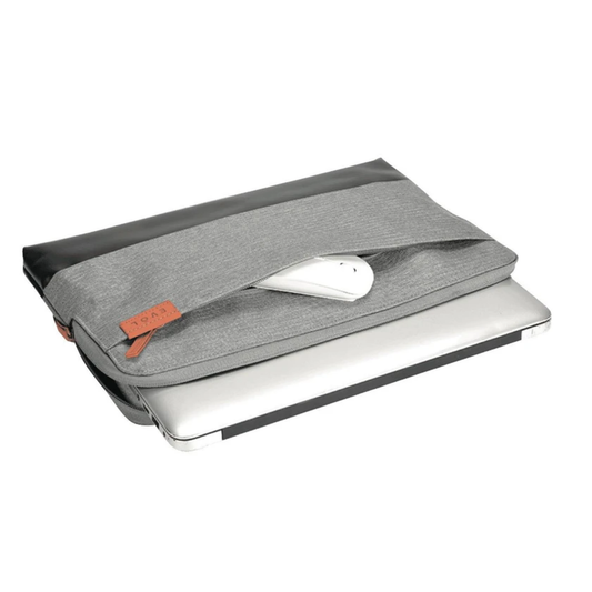 Coated Canvas Laptop Sleeve Light Grey
