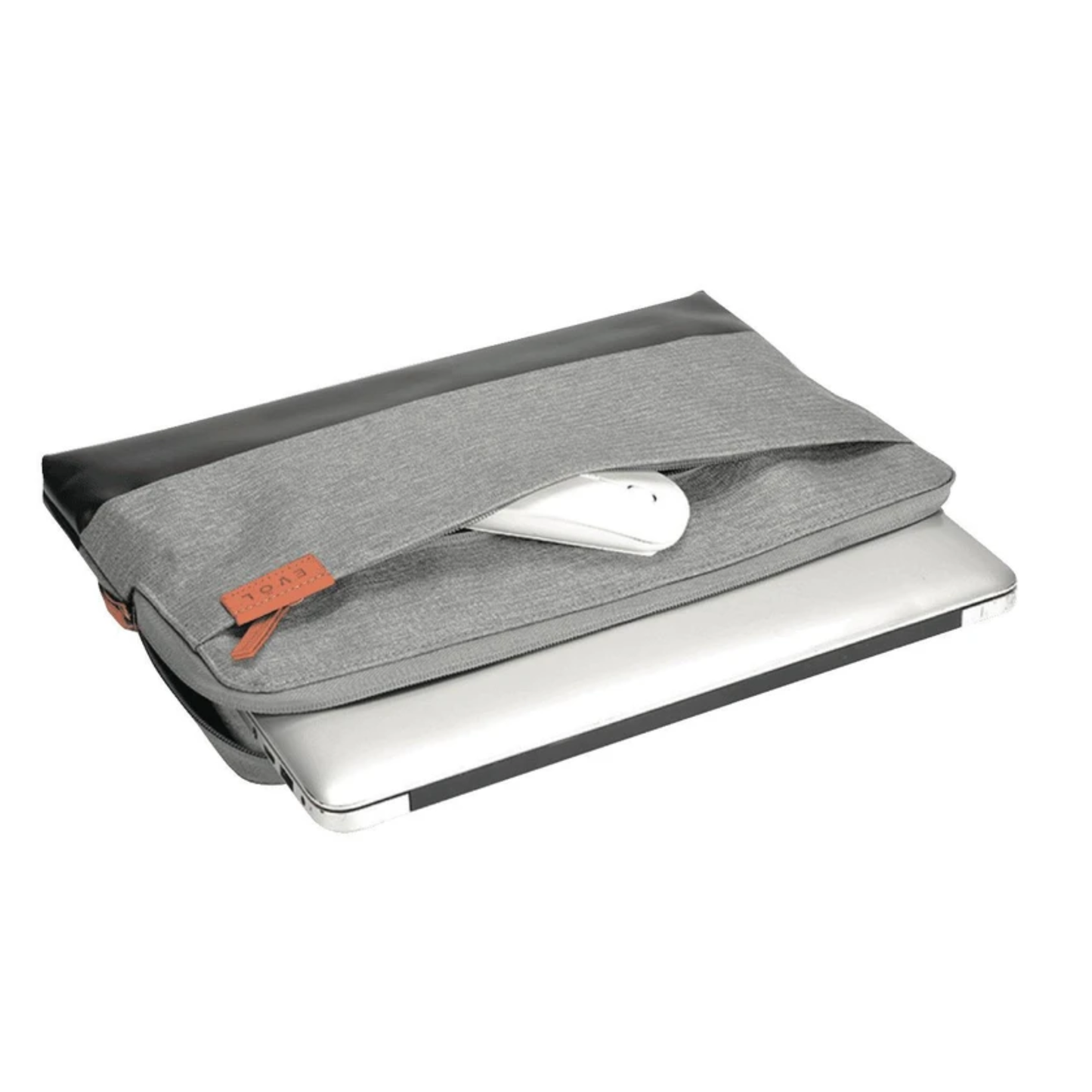Coated Canvas Laptop Sleeve Light Grey