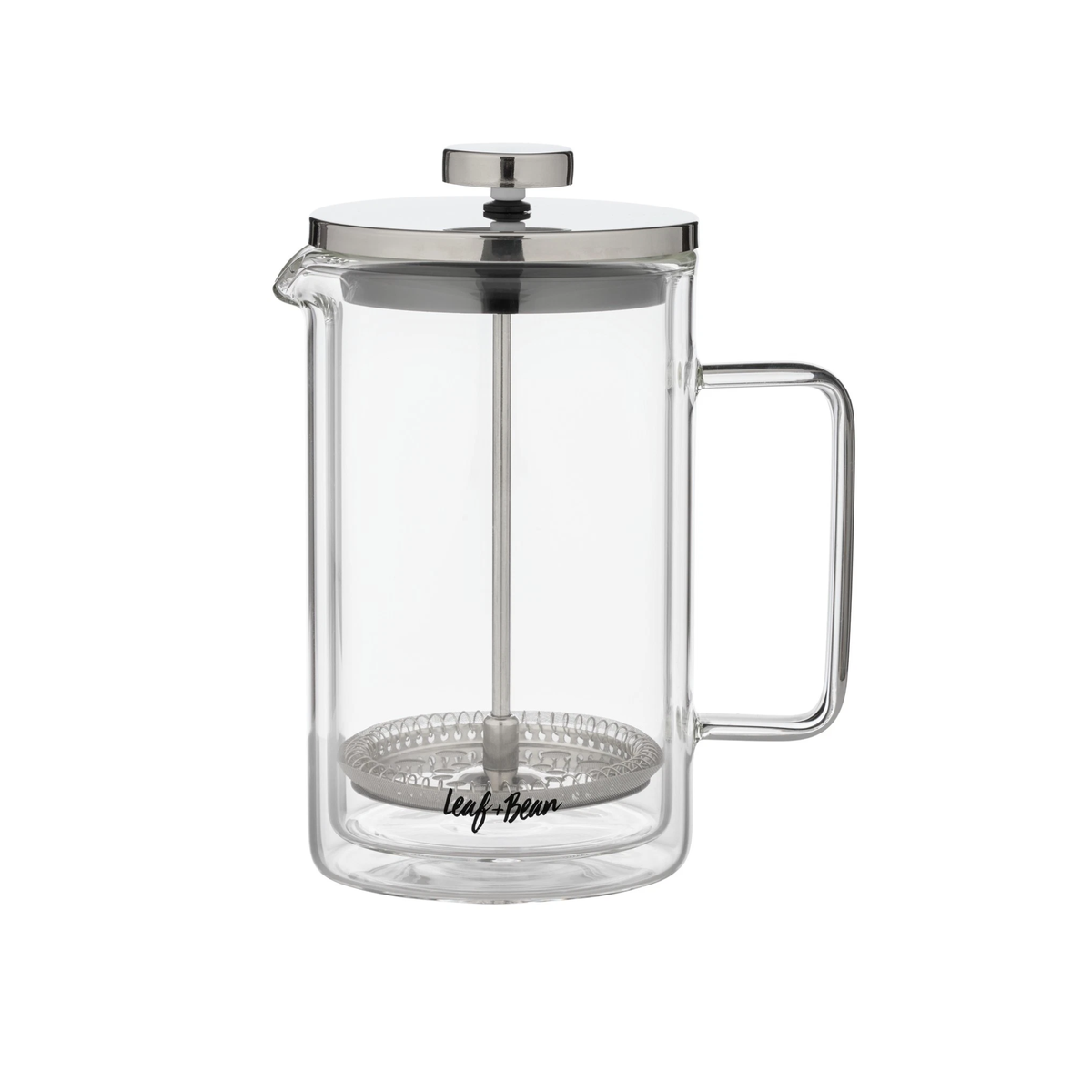 Leaf & Bean Double Wall Glass Plunger – 600ml