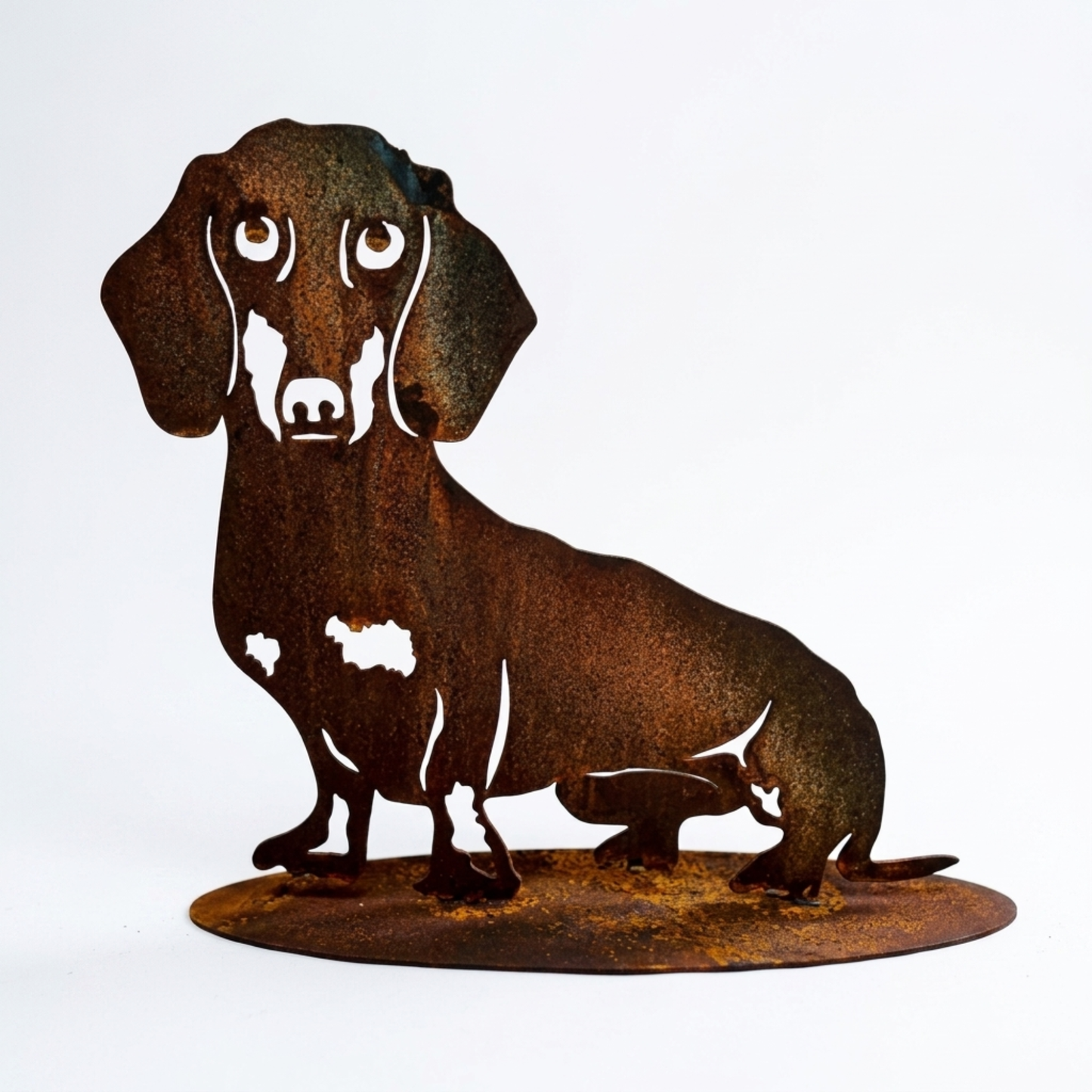 Dachshund Dog Metal Sculpture on stand - Australian made