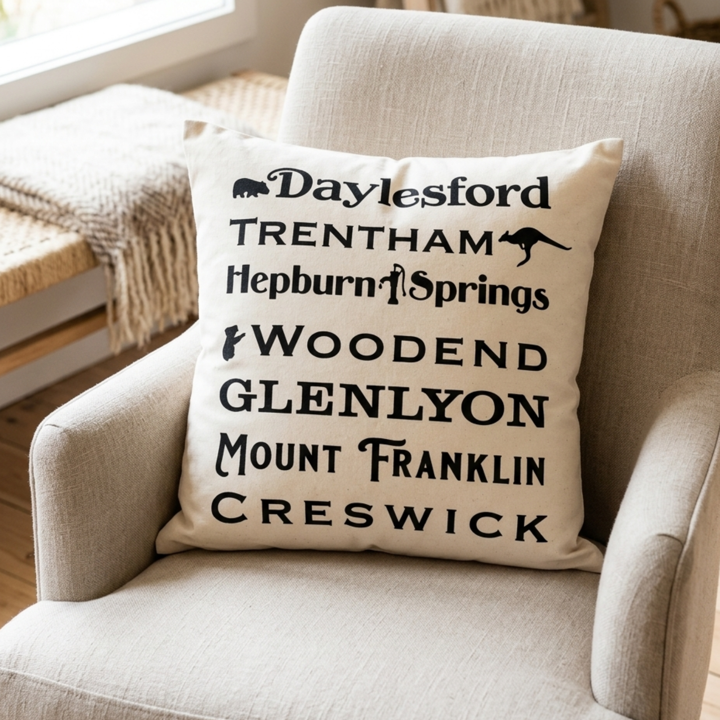 'Suburbs in Daylesford' Cushion