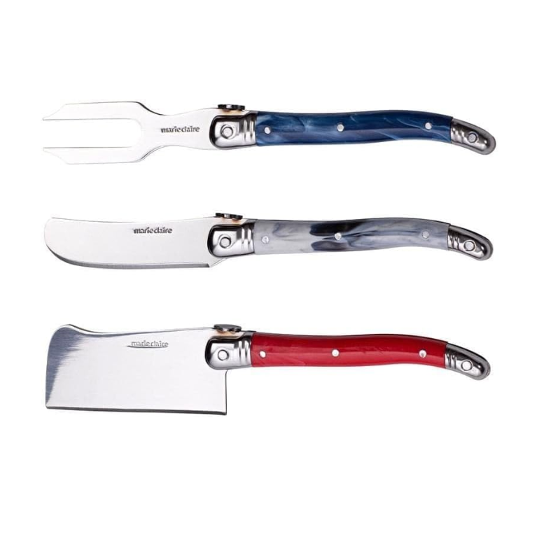 3pc Marie Claire Cheese Set - Stainless Steel Knives, Large