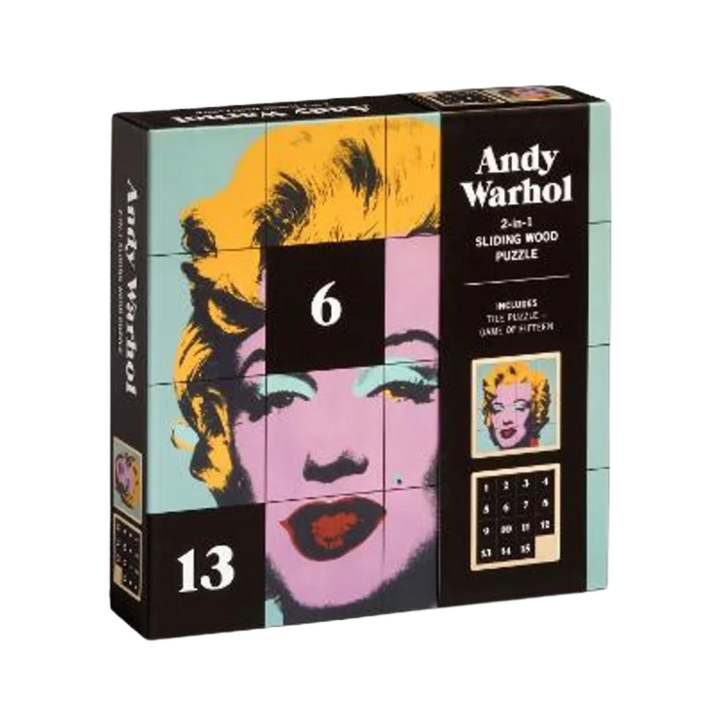 Andy Warhol Marilyn Monroe 2-in-1 Sliding Wood Puzzle