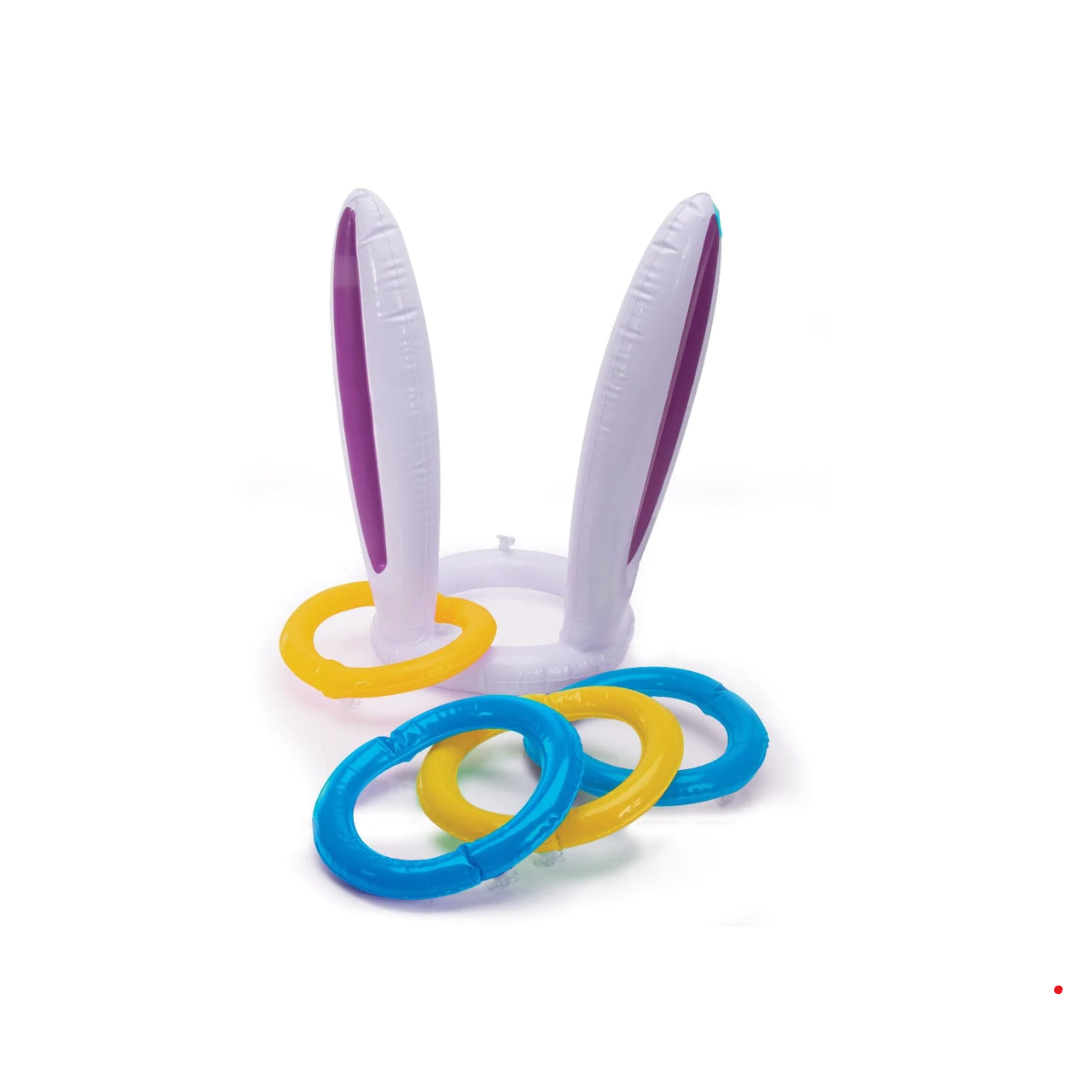 Inflatable Bunny Rabbit Ears Ring Toss Game Toy Kids Party (White)