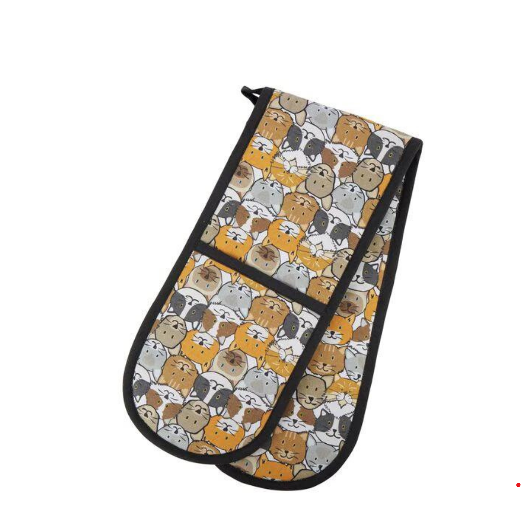 Cat Oven Mitt 100% Cotton - Cooking/Baking