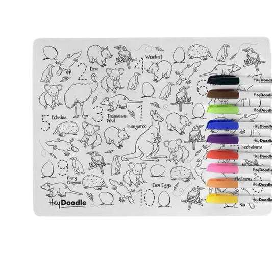 Toys | HeyDoodle A3 Colouring Mat + 9 pens