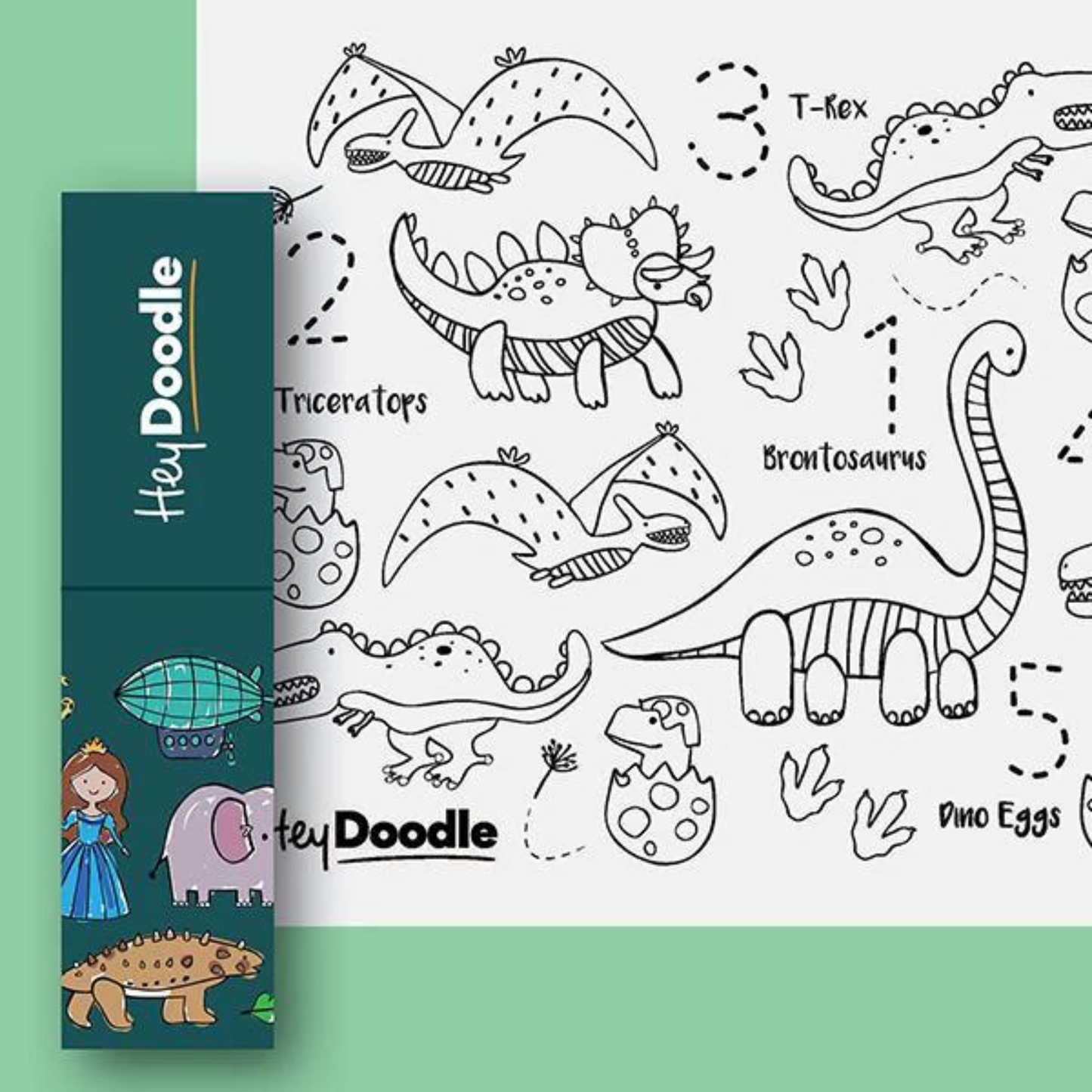 Toys | HeyDoodle A4 Colouring Mat + 3 pens