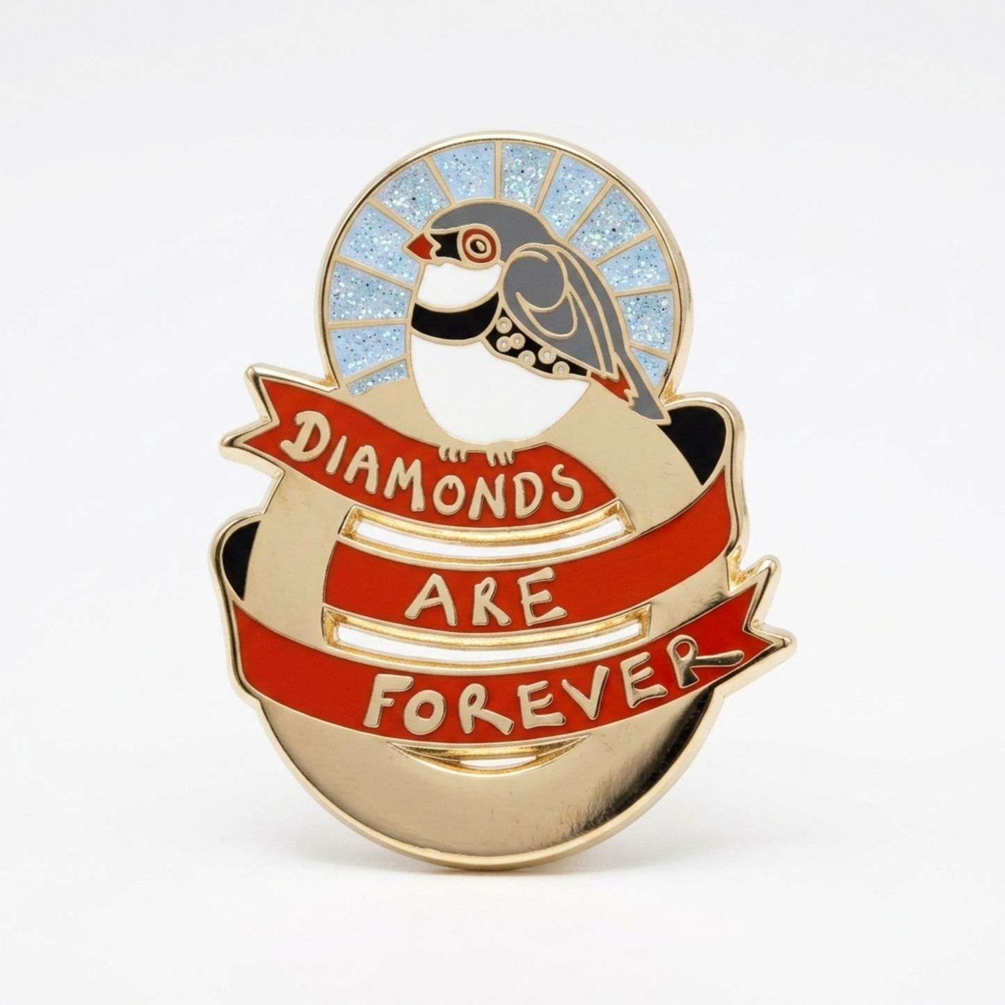 Australian jewellery - Diamond Firetail Bird Enamel Pin