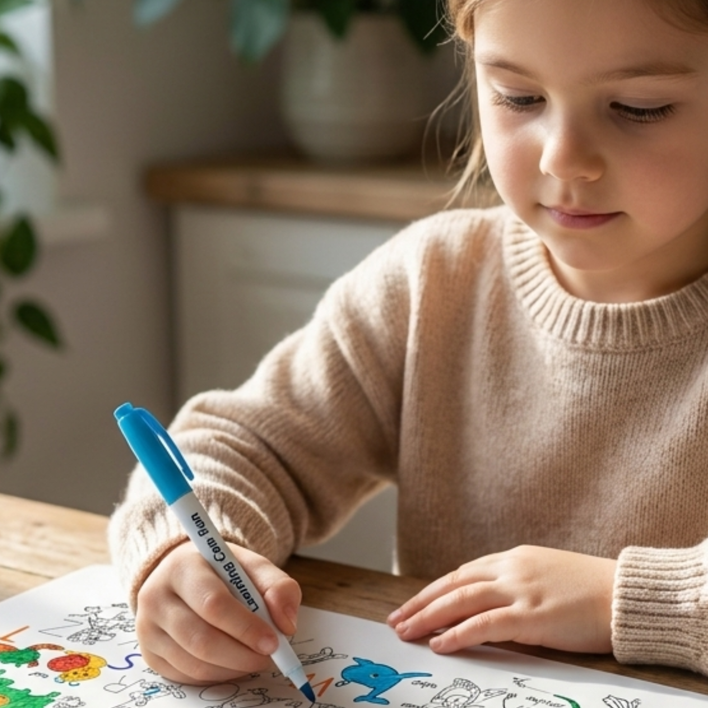 Alphabet Animals A3 Reusable Colouring Mat + 8 pens