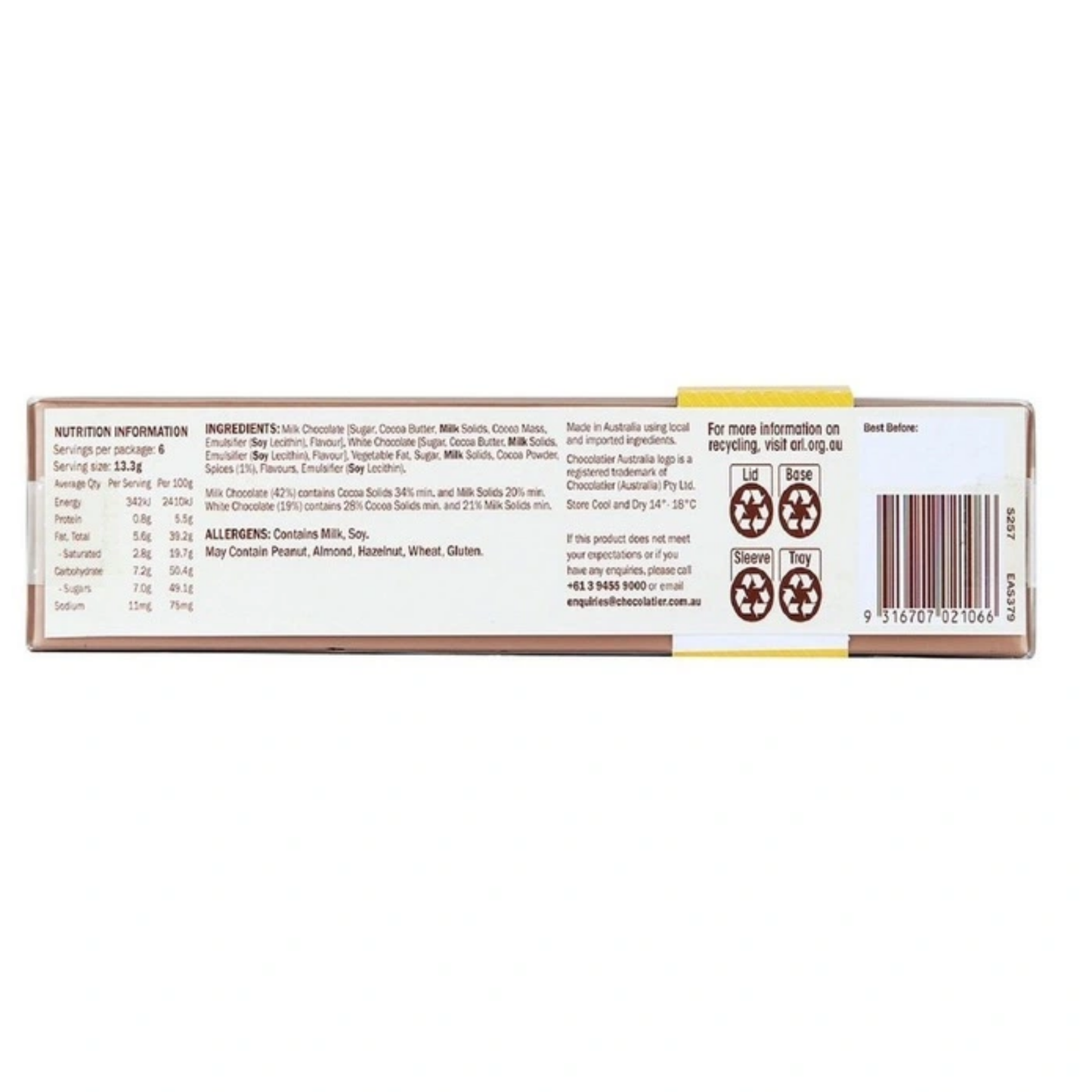 Chocolatier Hot Cross Bun Chocolate 6 Gift Pack 80g