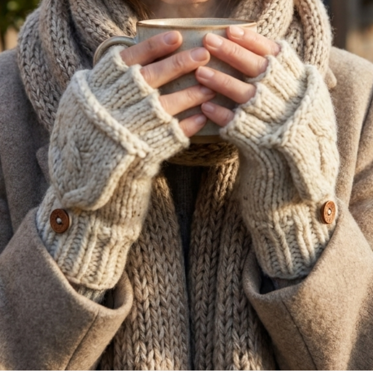100% Wool Unisex Fingerless Hunter Gloves