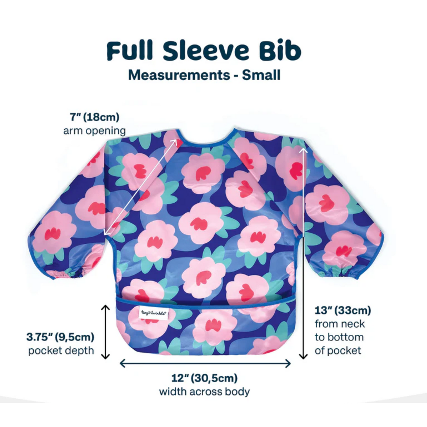 Tiny Twinkle - Mess-Proof Long Sleeve Baby Bib - Floral