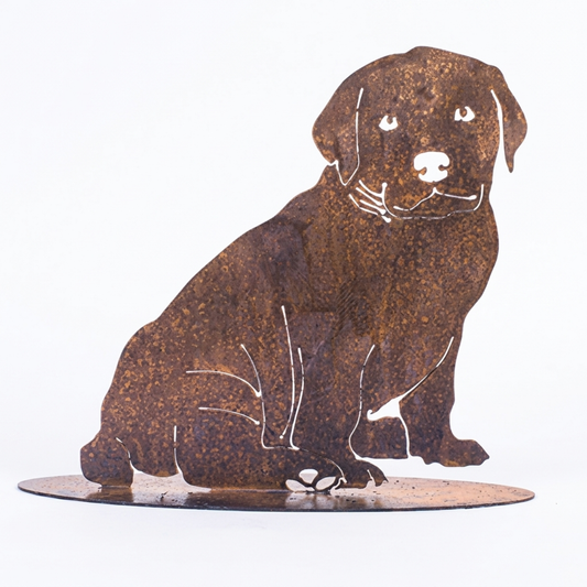 Dog Metal Sculpture on stand - Australian made