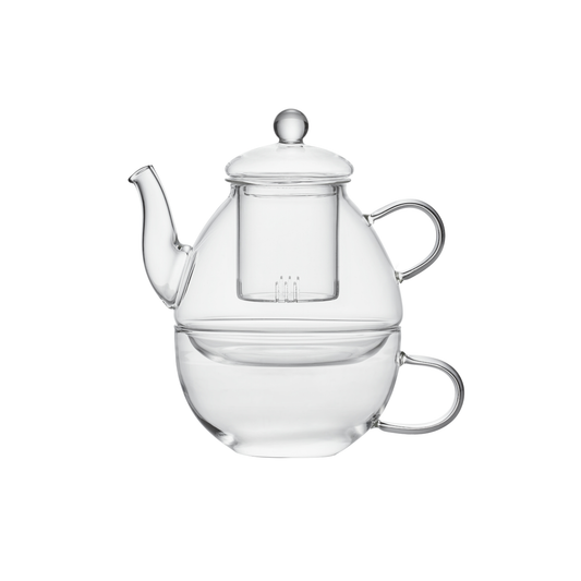 Leaf & Bean Frankie Tea For One Glass Teapot and Cup Set 650ml/450ml