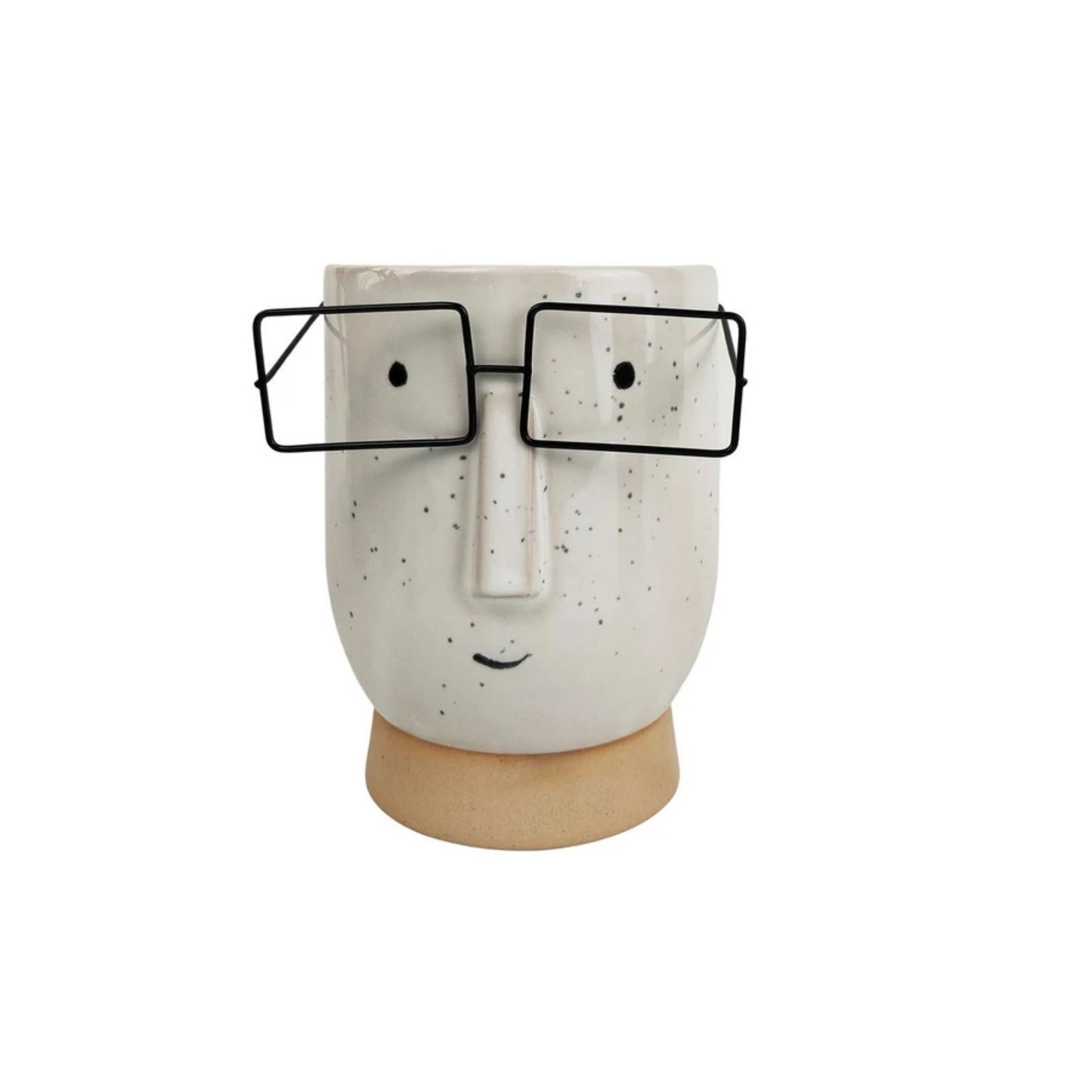 Blake with Glasses Ceramic Planter Garden Plant Pot