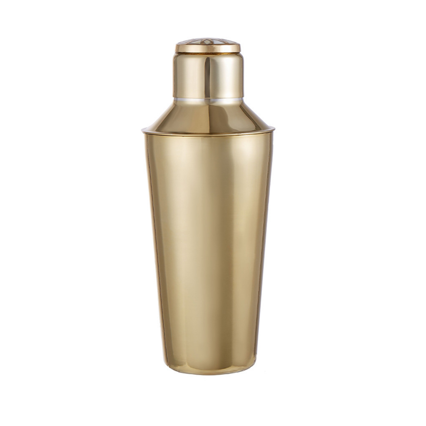Gold mother of pearl cocktail shaker for mixing cocktails, mocktails, and more, ideal for elegant entertaining.
