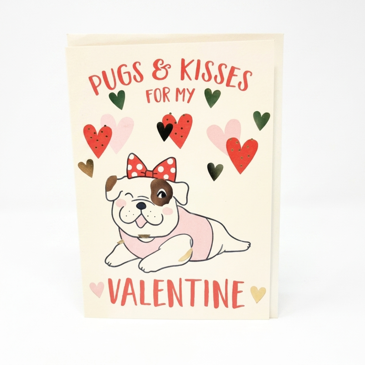 Valentine's Day Card - Pugs and kisses