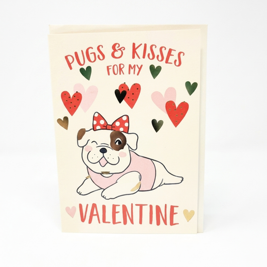 Valentine's Day Card - Pugs and kisses