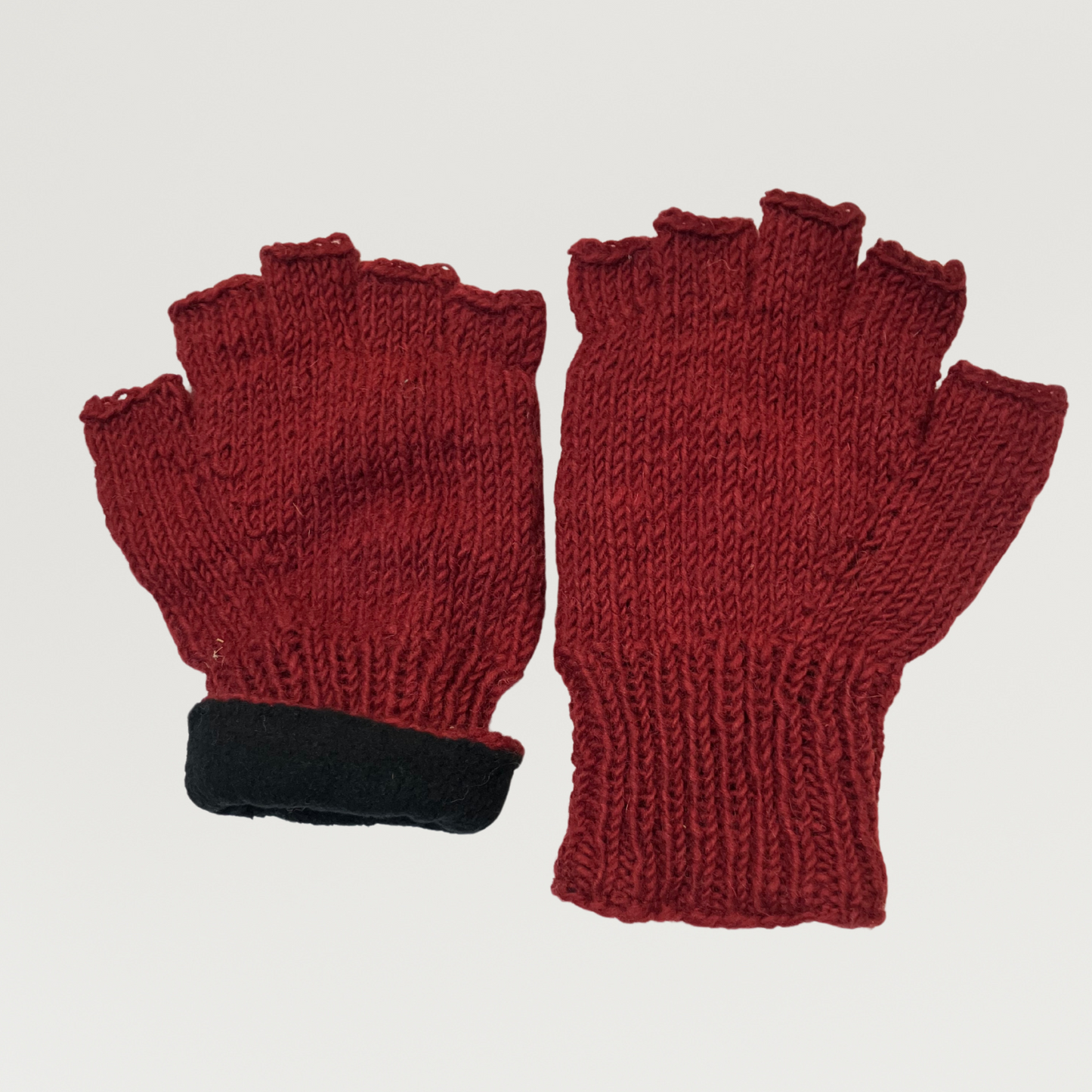 100% Wool Unisex 1/2 Finger Gloves