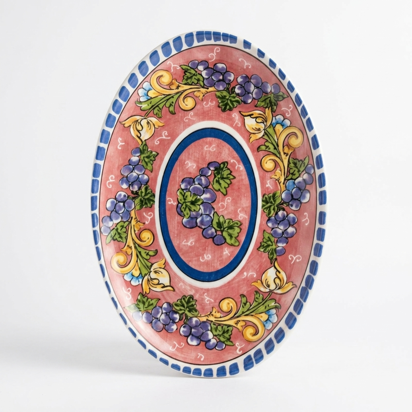 Ceramic Salerno Oval Platter 40x28cm Grapes