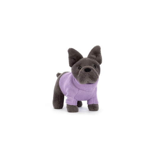 Jellycat Sweater French Bulldog Dog Stuffed Toy, Purple